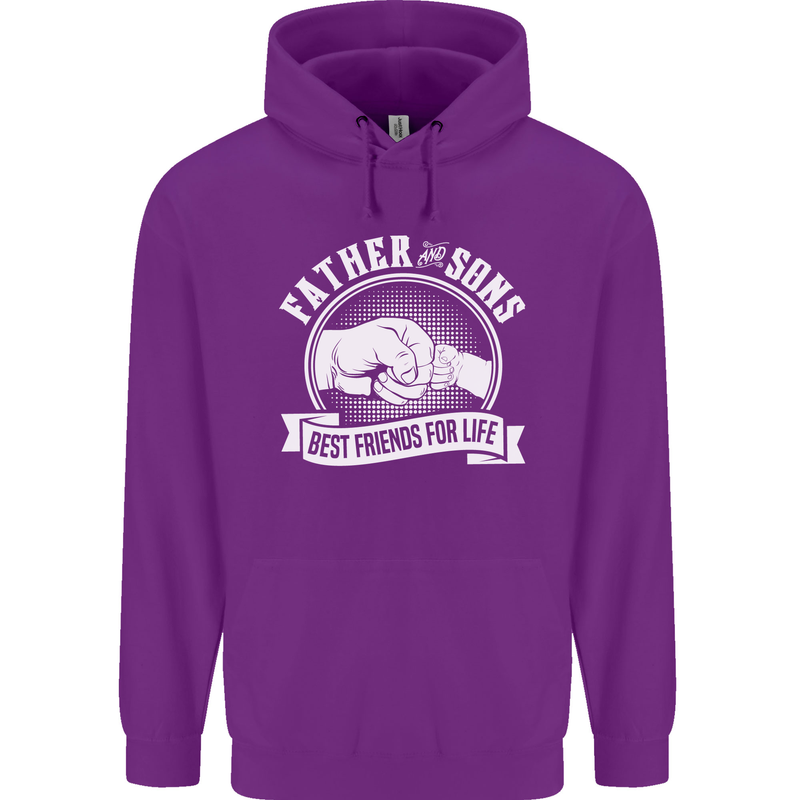 Father & Sons Best Friends for Life Mens 80% Cotton Hoodie Purple