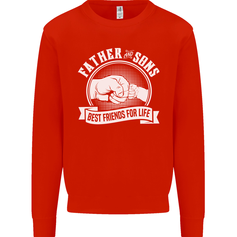 Father & Sons Best Friends for Life Mens Sweatshirt Jumper Bright Red