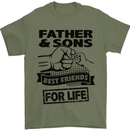Father & Sons Best Friends for Life Mens T-Shirt Cotton Gildan Military Green