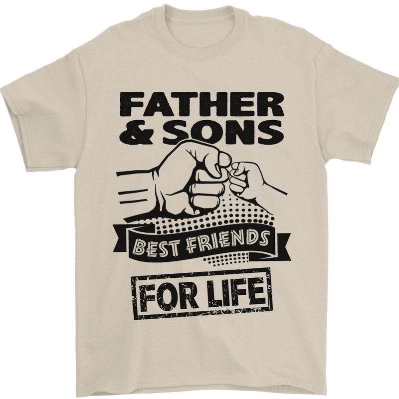Father & Sons Best Friends for Life Mens T-Shirt Cotton Gildan Sand