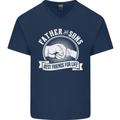 Father & Sons Best Friends for Life Mens V-Neck Cotton T-Shirt Navy Blue
