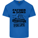Father & Sons Best Friends for Life Mens V-Neck Cotton T-Shirt Royal Blue