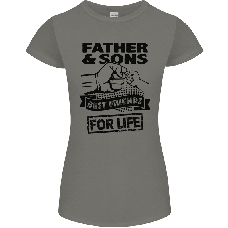 Father & Sons Best Friends for Life Womens Petite Cut T-Shirt Charcoal