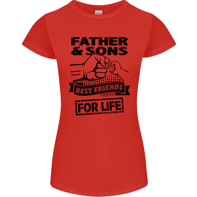 Father & Sons Best Friends for Life Womens Petite Cut T-Shirt Red