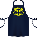 Father's Day Beer Man Funny Alcohol Cotton Apron 100% Organic Navy Blue