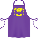 Father's Day Beer Man Funny Alcohol Cotton Apron 100% Organic Purple