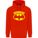 Father's Day Beer Man Funny Alcohol Mens 80% Cotton Hoodie Bright Red