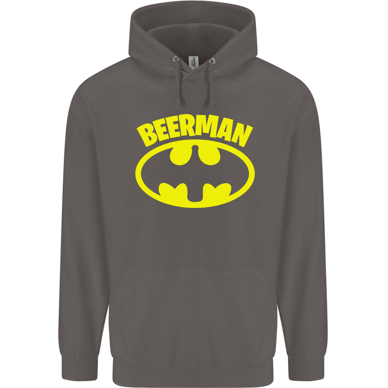 Father's Day Beer Man Funny Alcohol Mens 80% Cotton Hoodie Charcoal