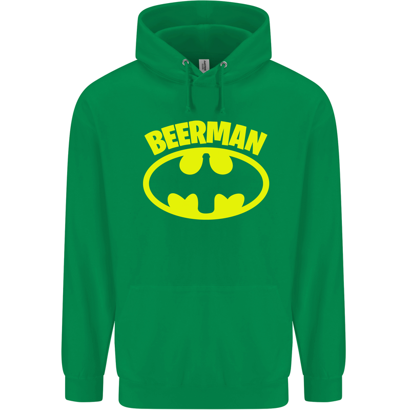 Father's Day Beer Man Funny Alcohol Mens 80% Cotton Hoodie Irish Green