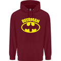 Father's Day Beer Man Funny Alcohol Mens 80% Cotton Hoodie Maroon