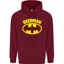 Father's Day Beer Man Funny Alcohol Mens 80% Cotton Hoodie Maroon