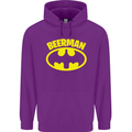 Father's Day Beer Man Funny Alcohol Mens 80% Cotton Hoodie Purple