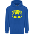 Father's Day Beer Man Funny Alcohol Mens 80% Cotton Hoodie Royal Blue