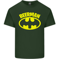 Father's Day Beer Man Funny Alcohol Mens Cotton T-Shirt Tee Top Forest Green