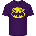 Father's Day Beer Man Funny Alcohol Mens Cotton T-Shirt Tee Top Purple