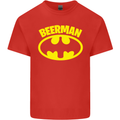 Father's Day Beer Man Funny Alcohol Mens Cotton T-Shirt Tee Top Red