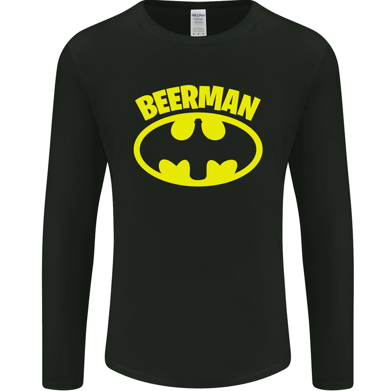 Father's Day Beer Man Funny Alcohol Mens Long Sleeve T-Shirt Black