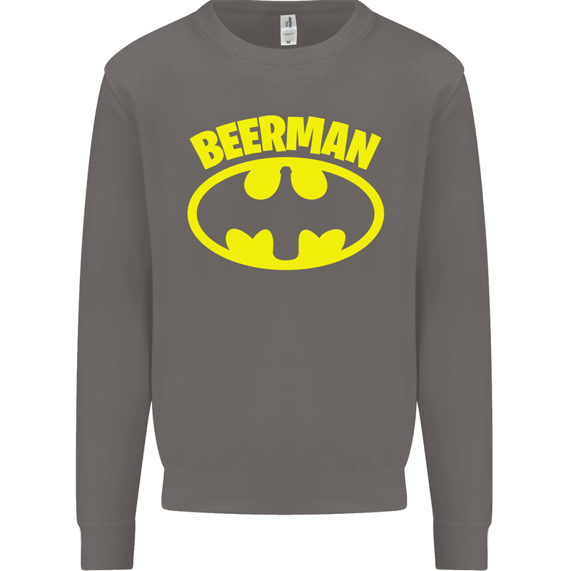 Father's Day Beer Man Funny Alcohol Mens Sweatshirt Jumper Charcoal
