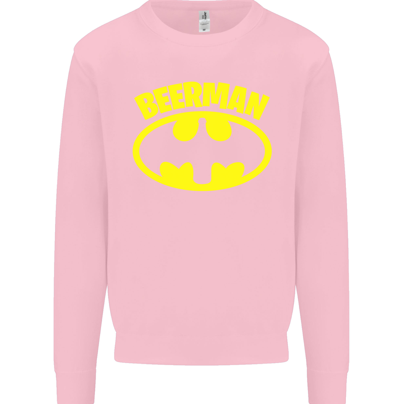 Father's Day Beer Man Funny Alcohol Mens Sweatshirt Jumper Light Pink