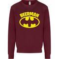 Father's Day Beer Man Funny Alcohol Mens Sweatshirt Jumper Maroon