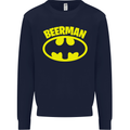 Father's Day Beer Man Funny Alcohol Mens Sweatshirt Jumper Navy Blue