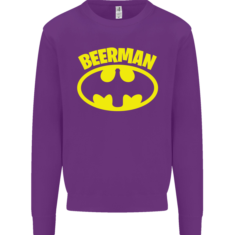 Father's Day Beer Man Funny Alcohol Mens Sweatshirt Jumper Purple