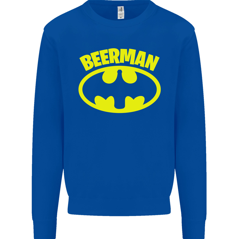 Father's Day Beer Man Funny Alcohol Mens Sweatshirt Jumper Royal Blue