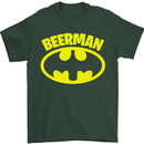 Father's Day Beer Man Funny Alcohol Mens T-Shirt Cotton Gildan Forest Green
