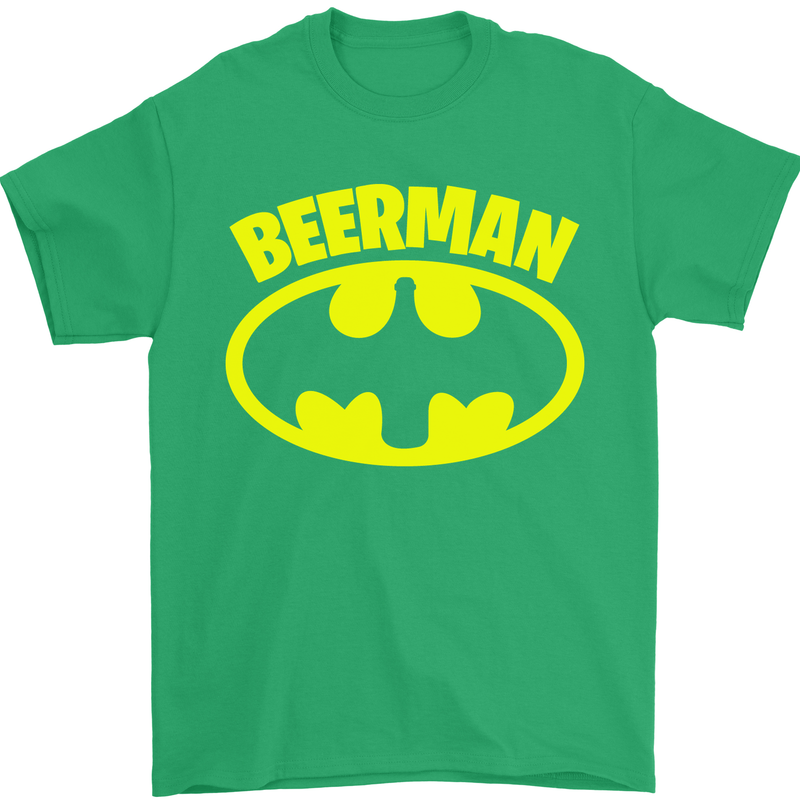Father's Day Beer Man Funny Alcohol Mens T-Shirt Cotton Gildan Irish Green