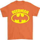 Father's Day Beer Man Funny Alcohol Mens T-Shirt Cotton Gildan Orange