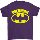 Father's Day Beer Man Funny Alcohol Mens T-Shirt Cotton Gildan Purple