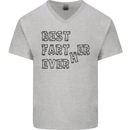 Father's Day Best Farter Ever Funny Farting Mens V-Neck Cotton T-Shirt Sports Grey