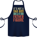 Father's Day Dad Bod It's a Father Figure Cotton Apron 100% Organic Navy Blue
