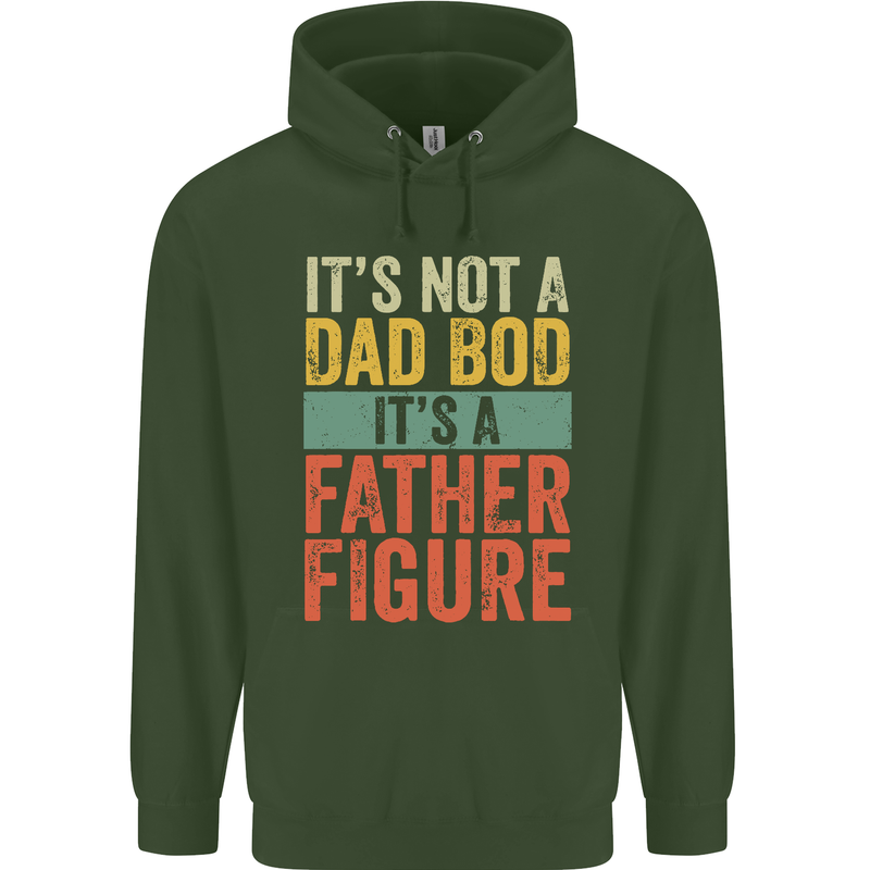 Father's Day Dad Bod It's a Father Figure Mens 80% Cotton Hoodie Forest Green