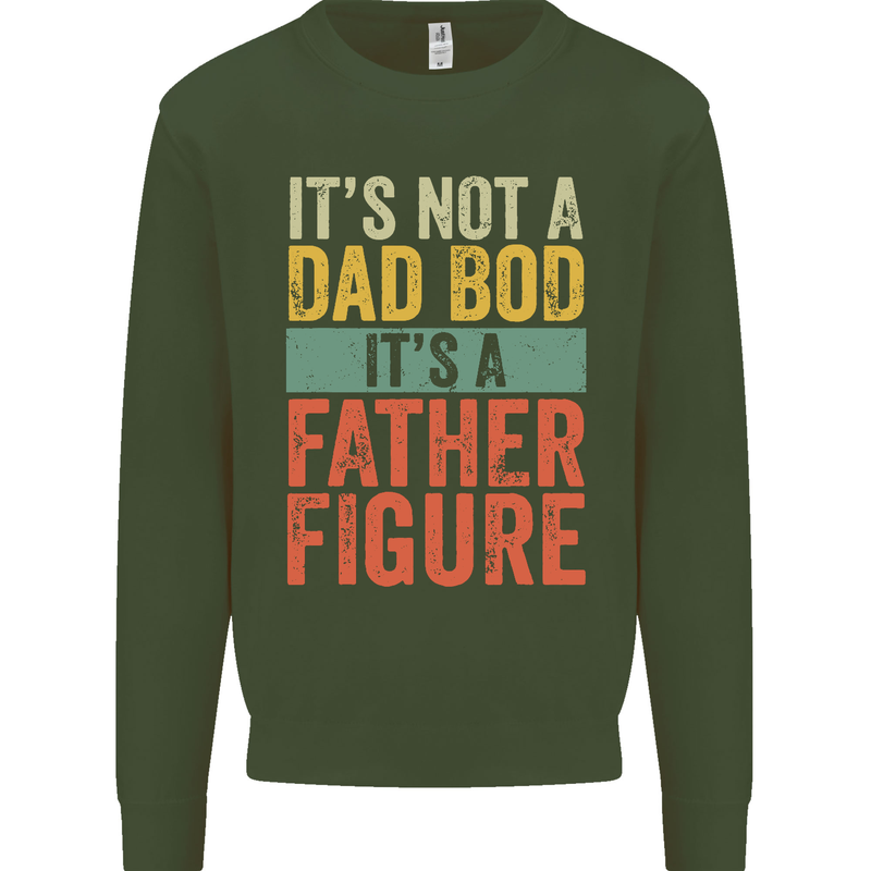 Father's Day Dad Bod It's a Father Figure Mens Sweatshirt Jumper Forest Green