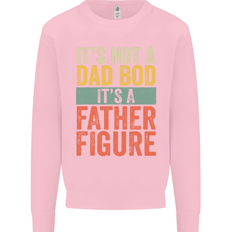 Father's Day Dad Bod It's a Father Figure Mens Sweatshirt Jumper Light Pink