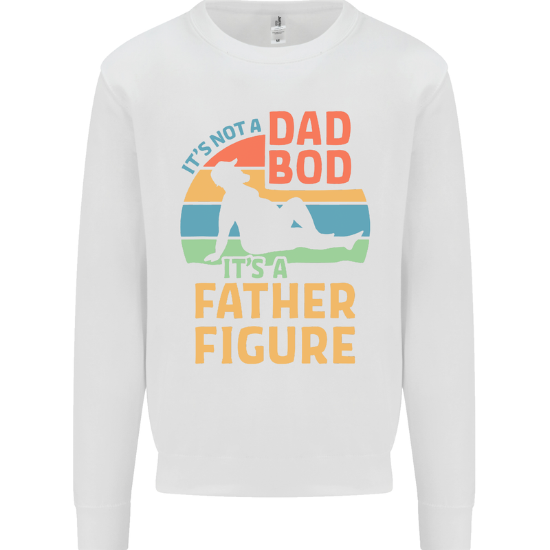 Father's Day Dad Bod It's a Father Figure Mens Sweatshirt Jumper White