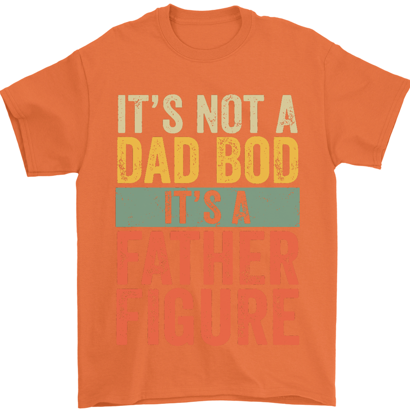 Father's Day Dad Bod It's a Father Figure Mens T-Shirt Cotton Gildan Orange