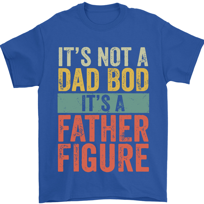 Father's Day Dad Bod It's a Father Figure Mens T-Shirt Cotton Gildan Royal Blue
