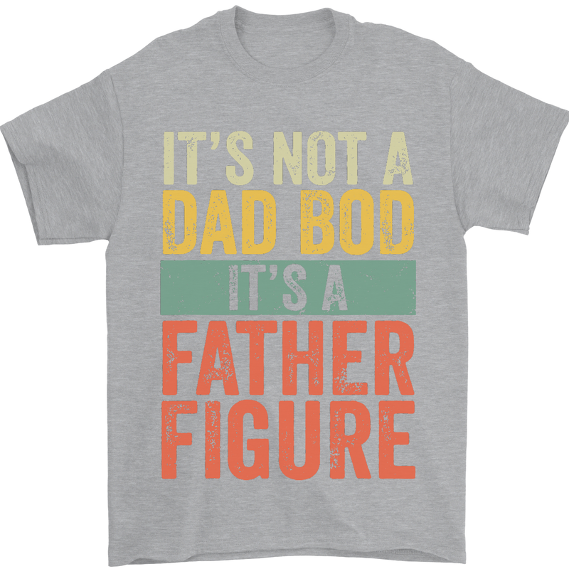 Father's Day Dad Bod It's a Father Figure Mens T-Shirt Cotton Gildan Sports Grey