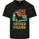 Father's Day Dad Bod It's a Father Figure Mens V-Neck Cotton T-Shirt Black