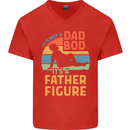 Father's Day Dad Bod It's a Father Figure Mens V-Neck Cotton T-Shirt Red