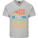 Father's Day Dad Bod It's a Father Figure Mens V-Neck Cotton T-Shirt Sports Grey