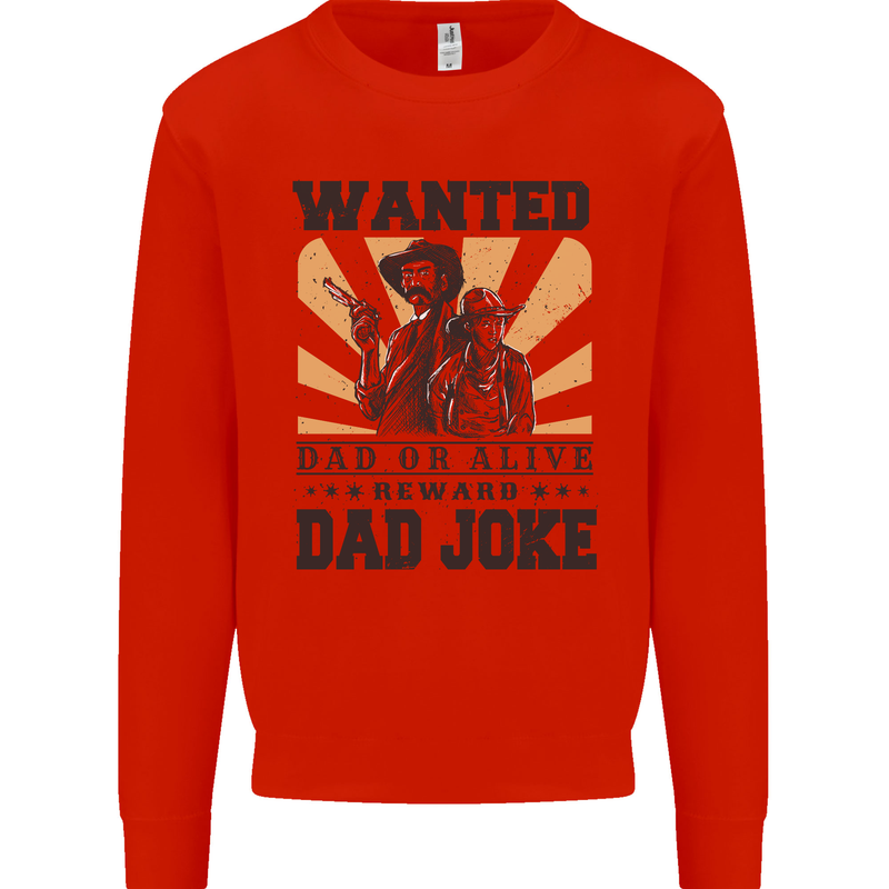 Father's Day Dad Joke Funny Cowboy Poster Mens Sweatshirt Jumper Bright Red
