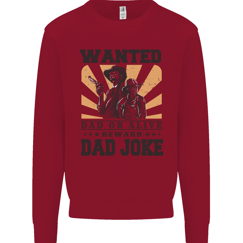 Father's Day Dad Joke Funny Cowboy Poster Mens Sweatshirt Jumper Red
