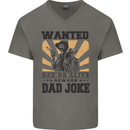 Father's Day Dad Joke Funny Cowboy Poster Mens V-Neck Cotton T-Shirt Charcoal