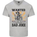 Father's Day Dad Joke Funny Cowboy Poster Mens V-Neck Cotton T-Shirt Sports Grey