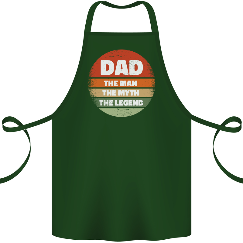 Father's Day Dad  the Man Myth Legend Funny Cotton Apron 100% Organic Forest Green