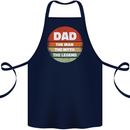 Father's Day Dad  the Man Myth Legend Funny Cotton Apron 100% Organic Navy Blue