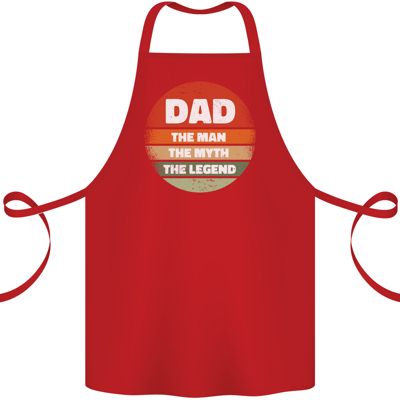 Father's Day Dad  the Man Myth Legend Funny Cotton Apron 100% Organic Red